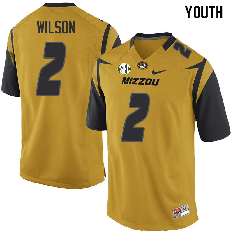 Youth #2 Micah Wilson Missouri Tigers College Football Jerseys Sale-Yellow
